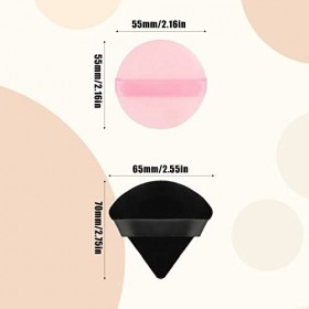 AIEX Lot de 6 Houppettes de Maquillage, Bouffée de Maquillage&nbsp;de Visage Douces et Lavables Houppette Visage Houpette Ronde Ma