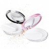 WLLHYF Lot de 2 boîtes de maquillage compactes pour poudre libre - Kit de voyage avec éponge - Miroir et écran en maille élas