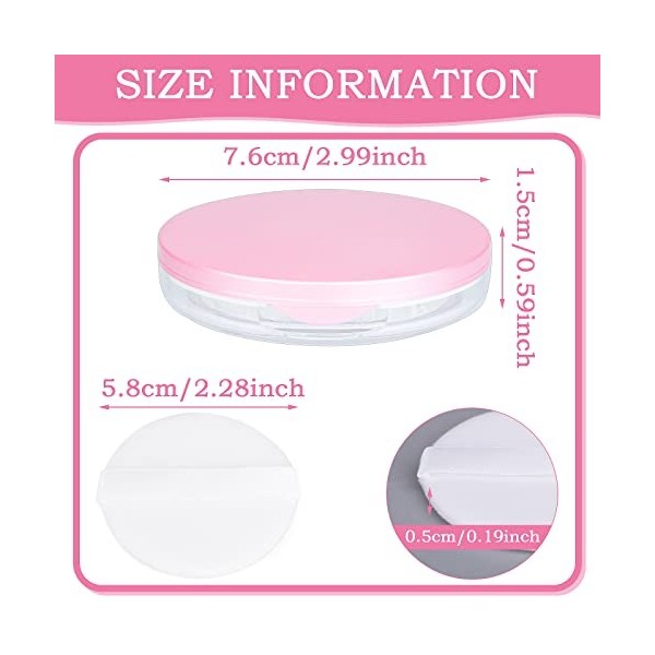 WLLHYF Lot de 2 boîtes de maquillage compactes pour poudre libre - Kit de voyage avec éponge - Miroir et écran en maille élas