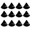 12 Pièces Houpette Maquillage, Pur Coton Houppettes à Poudre de Triangle, A Utiliser avec le Fond de Teint, Noir