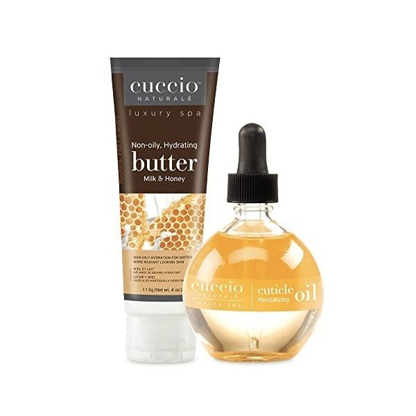 Cuccio Huile essentielle dhydratation au lait et au miel - 73 ml dhuile pour cuticules et beurre de 113,4 g