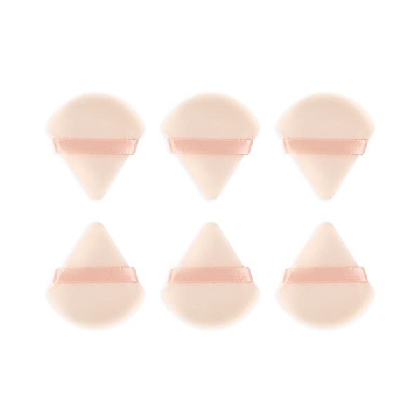 AIEX 6 Pièces Houppette Triangle, Bouffée de Maquillage de Visage Ultra Douces Houppettes à Poudre Triangle Beauté avec Sangl