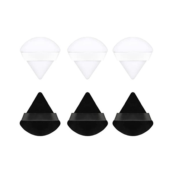 AIEX 6 Pièces Houppette Triangle, Bouffée de Maquillage de Visage Ultra Douces Houppettes à Poudre Triangle Beauté avec Sangl