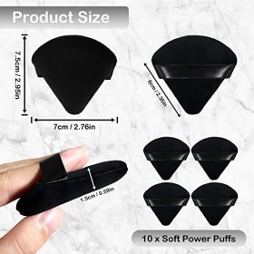 Annhao 10 Pièces Houpette Maquillage Poudre Libre, Eponge Maquillage Triangle en Coton Doux, Oupette pour Poudre Maquillage, 