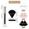 Houpette Maquillage,Bouffées de Maquillage Triangle,Bouffées de Poudre Triangle avec Sangle,Houppette Maquillage Poudre Libre