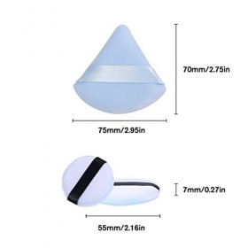 18 Pièces Houpette Maquillage Houppettes à Poudre Bouffées de Coton de Poudre Visage Usage Sec Humide Triangle tour Puff à Po
