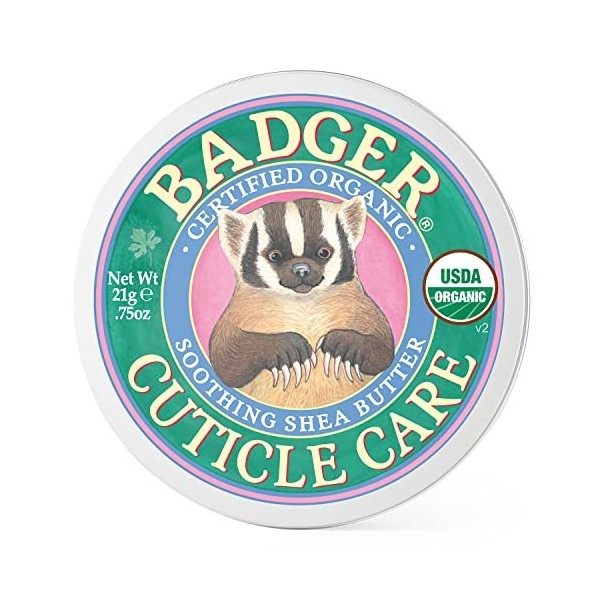 Badger CUTICLE CARE Certified Organic Soothing Shea Butter Nourish & Repairs 21g