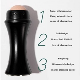 TCASENER Oil-Absorbing Roller, volcanique absorbante et matifiante pour le Visage plus 2 Acné Aiguille Outil, Roller Masseur 