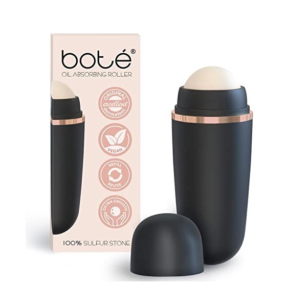 BOTÉ Volcanic Roller, Pierre volcanique absorbante et matifiante pour le Visage I Anti-Sébum, Absorption Instantanée I Pierre