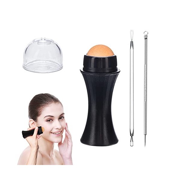 Oil-Absorbing Roller, Pierre Volcanique Absorbante et Matifiante LHuile Rouleau dabsorption Faciale Volcano plus 2 Acné Aig