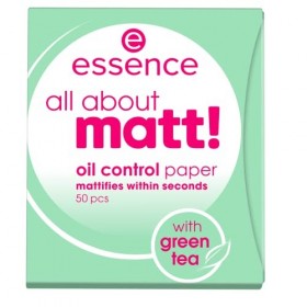 Essence all about matt! oil control paper, papier poudre, transparent, absorbant brillant, mat, sans nanoparticules, sans par