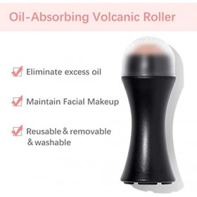 Rouleau volcanique absorbant lhuile, rouleau de contrôle de la peau grasse réutilisable, portable, résultats instantanés, él