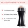 Rouleau volcanique absorbant lhuile, rouleau de contrôle de la peau grasse réutilisable, portable, résultats instantanés, él
