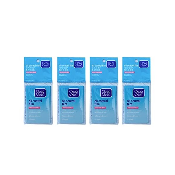 AECBUY 4 Package Clean and Clear Oil Control Film Blotting Paper, Portable Clear Oil Absorbing Sheets for Oily Skin Care, Fac