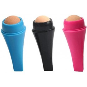 U-K Outil à Bille en Pierre Naturelle Absorbant lhuile pour Rouleau Facial volcanique Noir Créatif et utile