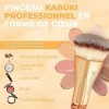 Pinceau Fond De Teint Fluide Contouring - Pinceau Maquillage Kabuki Pour Visage - Parfait Pour Creme Liquide, Poudre, Bronzer