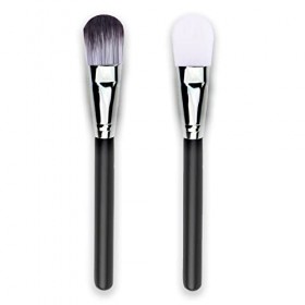 IZyufan Pinceau Fond de Teint, [2 Pcs] Pinceau de Maquillage Professionnel pour Maquillage du Visage, Foundation Brush, Pince
