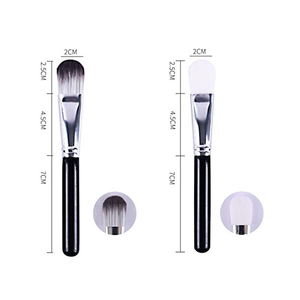 IZyufan Pinceau Fond de Teint, [2 Pcs] Pinceau de Maquillage Professionnel pour Maquillage du Visage, Foundation Brush, Pince