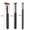 3Pcs Pinceau Fond de Teint, Pinceau Anticernes, Pinceau de Maquillage Professionnel pour Maquillage du Visage, Foundation Bru