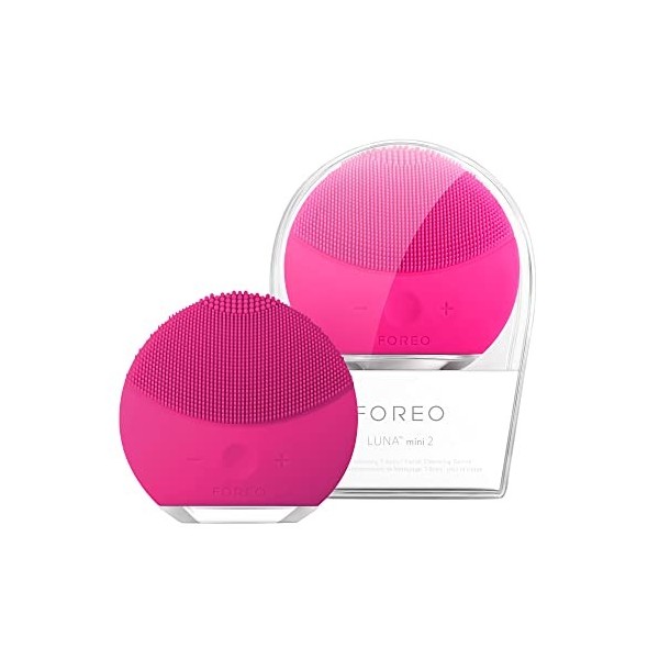 FOREO LUNA mini 2 Brosse nettoyante visage, Accessoires de voyage, Massage faciale électrique, Soins ultra-hygiéniques tous t