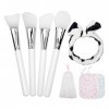 4 Pièces Brosse de Masque, Brosse DApplicateur de Masque Facial Pinceaux de Maquillage Souple, avec bandeau pour cheveux et 