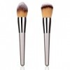 WLLHYF Pinceaux de Maquillage, 2 Pcs Poudre Fond de Teint Pinceau Pinceaux de Maquillage Mélange Poudre Visage Ombre à Paupiè