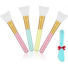 【4 Pièces】 Pinceaux Souples pour Masque de Boue pour le Visage, Sans Poils, Applicateur pour Masque, Lotion pour le Corps ou 