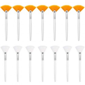 14 Pièces Brosses en Éventail Pinceau Applicateur Facial Pinceau Cosmétique à Ventilateur Souples Pinceau Applicateur dAcide