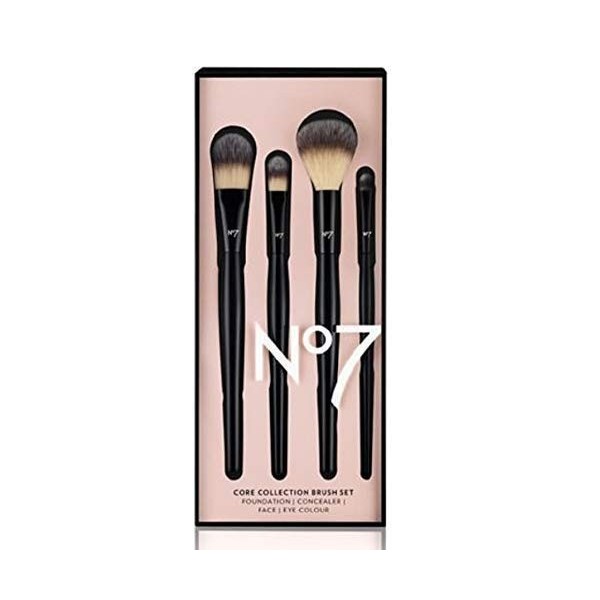 No7 Core Brush Collection – Pinceau pour fond de teint, anti-cernes, visage et yeux