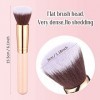 3 Pièces Pinceaux Kabuki Professionnels à Dessus Plat Pinceau de Fond de Teint Blush Poudre pour Visage Pinceau de Maquillage