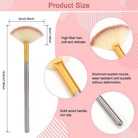 Lot de 5 Pinceaux Éventail pour Le Visage,Outils de Brosse en Éventail pour Visage,Pinceau Cosmétique pour Masque de Sommeil,