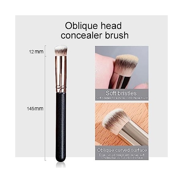 JDXun Pinceau Correcteur, Mini Incliné Pinceau Anti Cerne, Pinceau Contouring pour lapplication de fard à joues surligneur