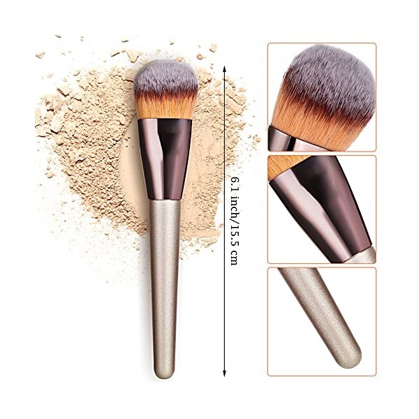 WLLHYF Maquillage du Visage Pinceau de Maquillage Biseauté Professionnel Pour Fond Mélange Liquide Poudre Maquillage Teint Pi