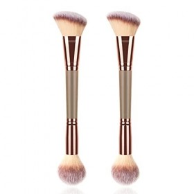 LEEQ Pinceau Bronzer Magique pour le Visage - 2Pcs Pinceau Make-up Polyvalent pour Blush, Bronzer, Poudre Libre & Pressée - L