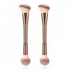 LEEQ Pinceau Bronzer Magique pour le Visage - 2Pcs Pinceau Make-up Polyvalent pour Blush, Bronzer, Poudre Libre & Pressée - L