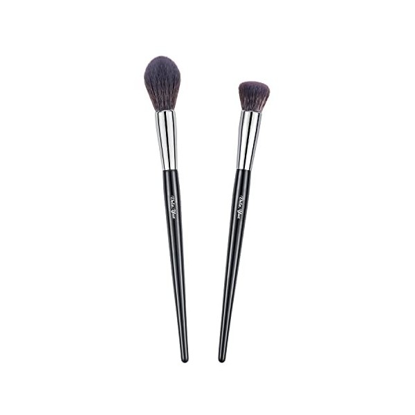 Vela.Yue Pinceaux de Maquillage 2pcs Précis Pinceau Visage pour Correcteur Enlumineur Fixateurs