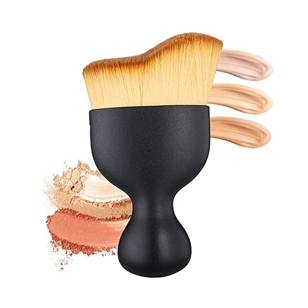 Pinceau de bronzage et de maquillage, pinceau fond de teint plat biseauté faux pinceau bronzant pinceau contouring pinceau fa