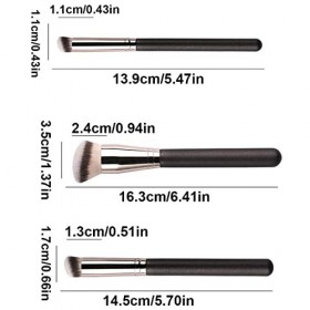 UCUNJIA 3PCS Pinceaux Maquillage Pinceau Fond de Teint Pinceau Correcteur avec Fibre Synthétique Souple pour Anticernes Fond 