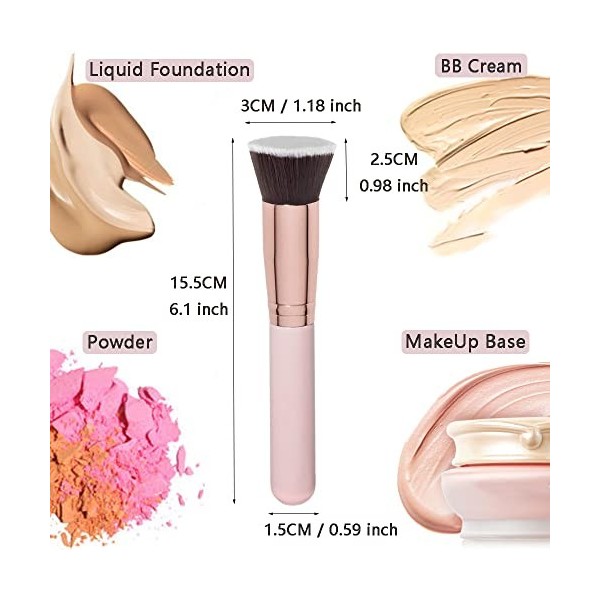 Jaimela Pinceau Fond de Teint Professionnel, Pinceau de Maquillage, Pinceau Contouring pour Maquillage du Visage, pour Liquid