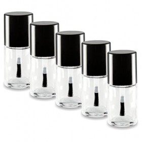NAILFUN 5 Flacons Vides 15 ml pour Vernis - Transparent/Noir