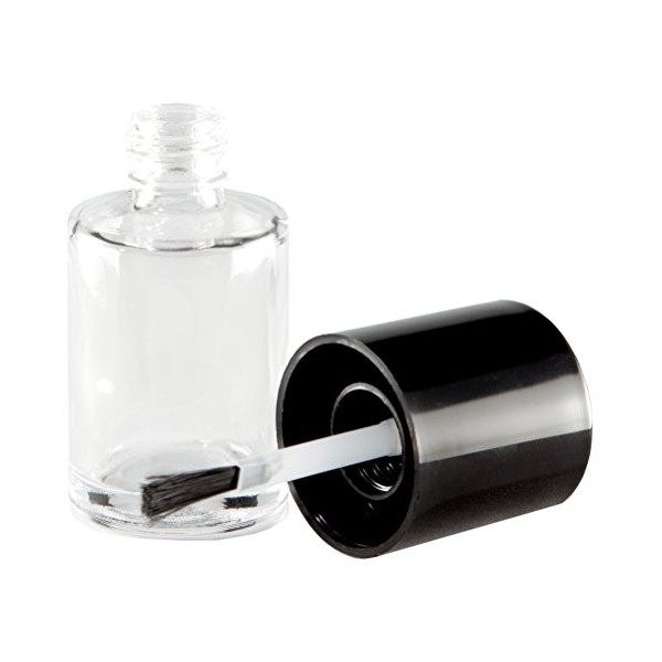 NAILFUN 5 Flacons Vides 15 ml pour Vernis - Transparent/Noir