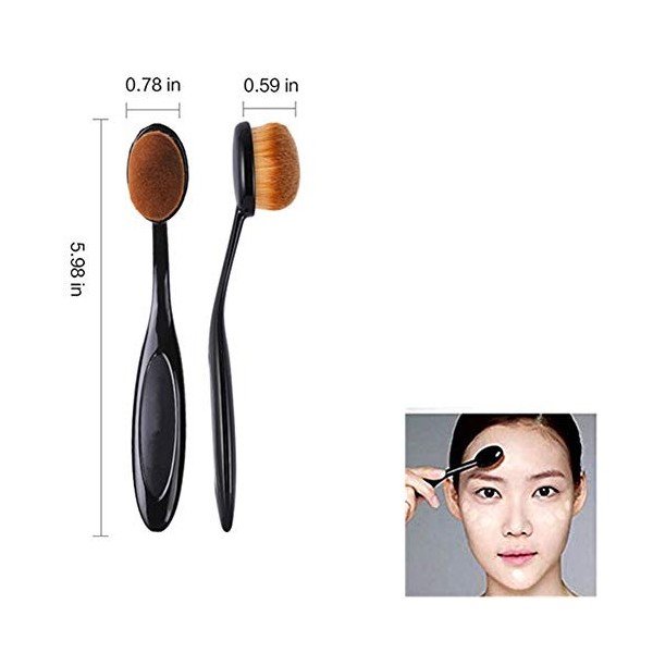 Oyfel Pinceau Maquillage Brosse Ovale Professionnel Synthétiques pour Ombre à Paupière Blush Fondation Highlighter Poudre Fon