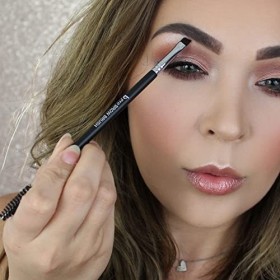 Pinceau à Sourcils 2 en 1 de Beauty Junkees | Pinceau Biseauté et Goupillon pour Coiffer et Appliquer Maquillage, Poudre, Crè