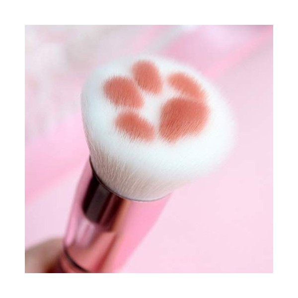 Pinceau de maquillage pour fond de teint, pinceau cosmétique de patte de chat parfait pour mélanger la poudre pour le visage,