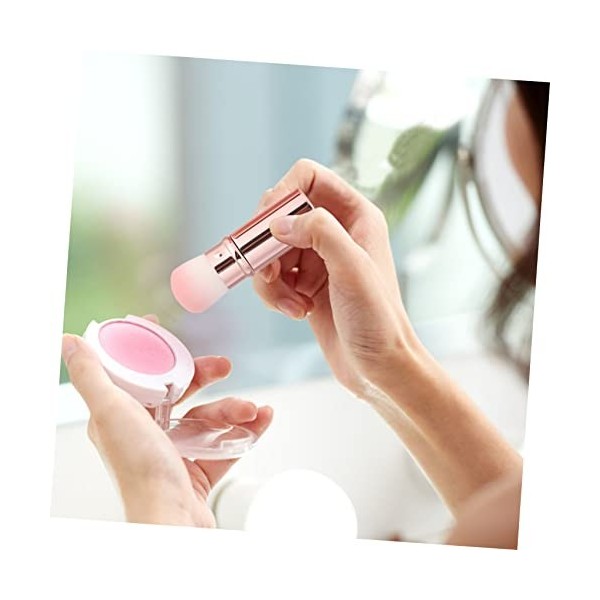 Lurrose 1 PC Rose Cosmétique Dame Cosmétiques avec Fard À Joues Contouring Maquillage Rétractable Portable Polissage Multi-Us