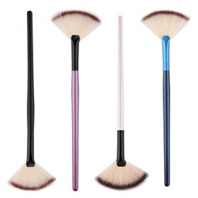 SAVITA 4Pcs Pinceau Éventail Maquillae, Fan Brush Fan Brush Maquillage Facial Brush Pinceaux de Maquillage pour Peeling Masqu