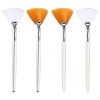 SAVITA 4Pcs Pinceau Éventail Maquillae, Fan Brush Fan Brush Maquillage Facial Brush Pinceaux de Maquillage pour Peeling Masqu