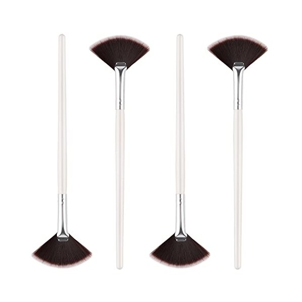 SAVITA 4Pcs Pinceau Éventail Maquillae, Fan Brush Fan Brush Maquillage Facial Brush Pinceaux de Maquillage pour Peeling Masqu