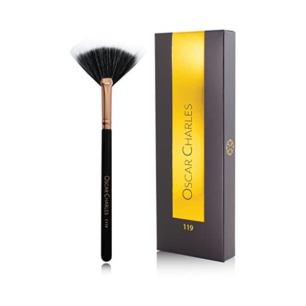 Oscar Charles 119 Luxe Professional Pinceau de maquillage Duo Fan Argenté