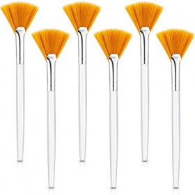 6 Pièces Pinceaux de Masque en Éventail Brosse à Outils Applicateur de Masque Facial à Ventilateur Souple Pinceaux à Maquilla
